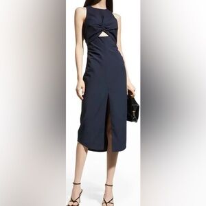 NWT Banana Republic Black Midi Dress with cut out